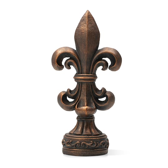 Glitzhome® 27" Standing Fleur-de-Lis Garden Statue in Bronze | 13.5" x 8.75" x 27.25" | Michaels®